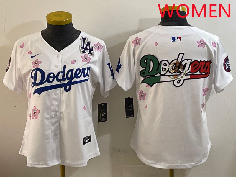 Women Los Angeles Dodgers Blank White Sakura Edition 2025 Nike MLB Jersey style 10